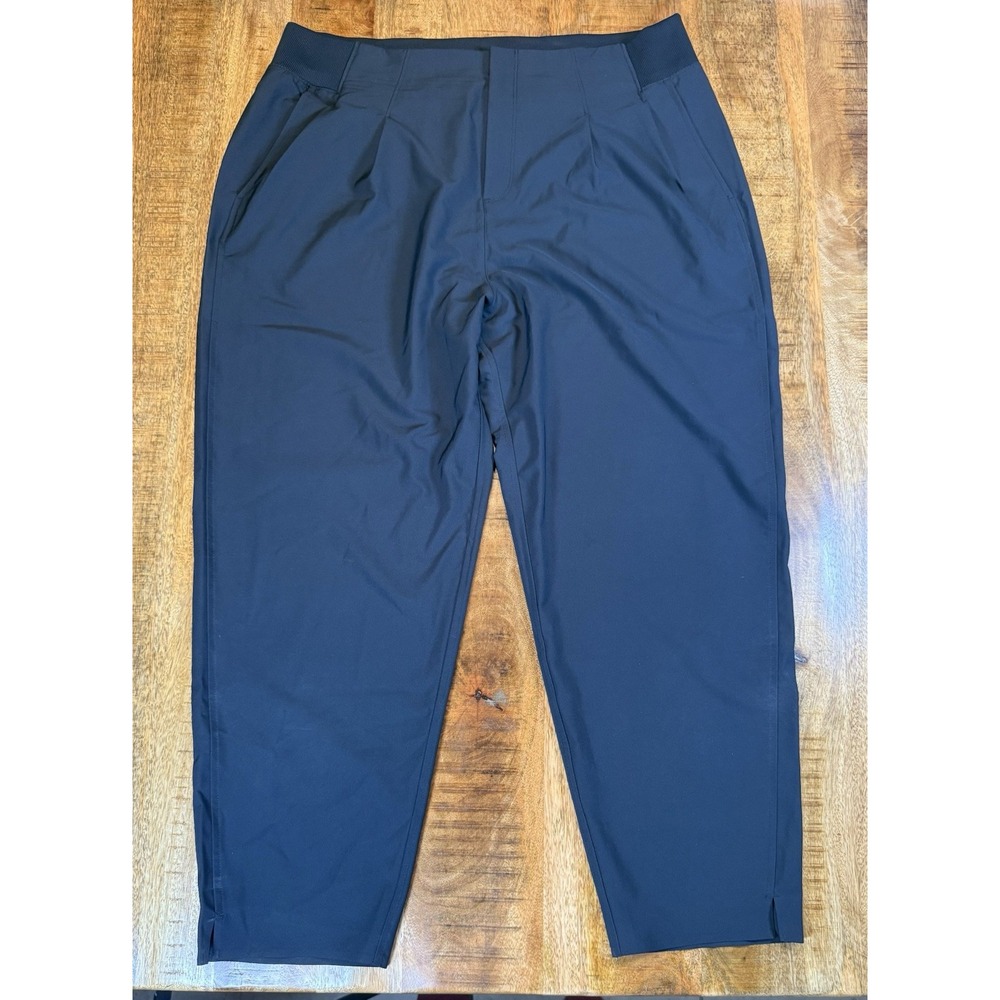 TravisMathew Moontide Pants Womens XL BLACK High Rise Golf Tapered Stretch